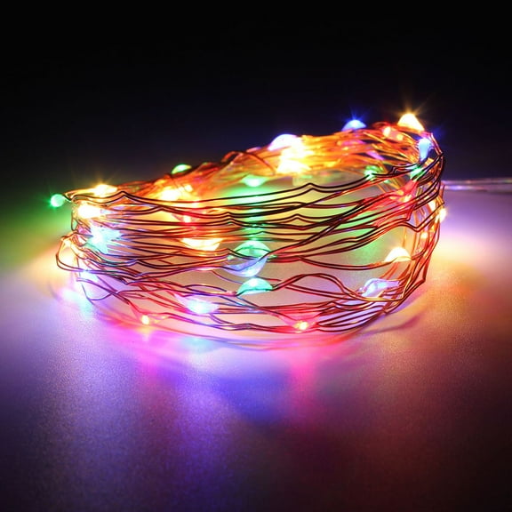 Perfect Holiday 7Ft 20 LEDs Starry String Fairy Lights Copper LED Battery Powered Ultra Thin String Wire, Multicolor