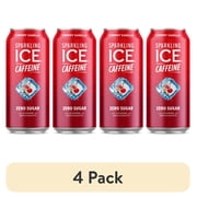 (4 pack) Sparkling Ice +Caffeine Zero Sugar Flavored Sparkling Water, Cherry Vanilla Sparkling Water, 16 fl oz Aluminum Can