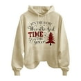 thumbnail image 3 of Clearance Sales Today Deals Prime Hoodie Women Women's IT'S THE MOST Wonderful TIME Of THE Year Letter Print Fashion Casual Long Sleeve Hoodie Top Sweatshirt With Pockets, 3 of 3