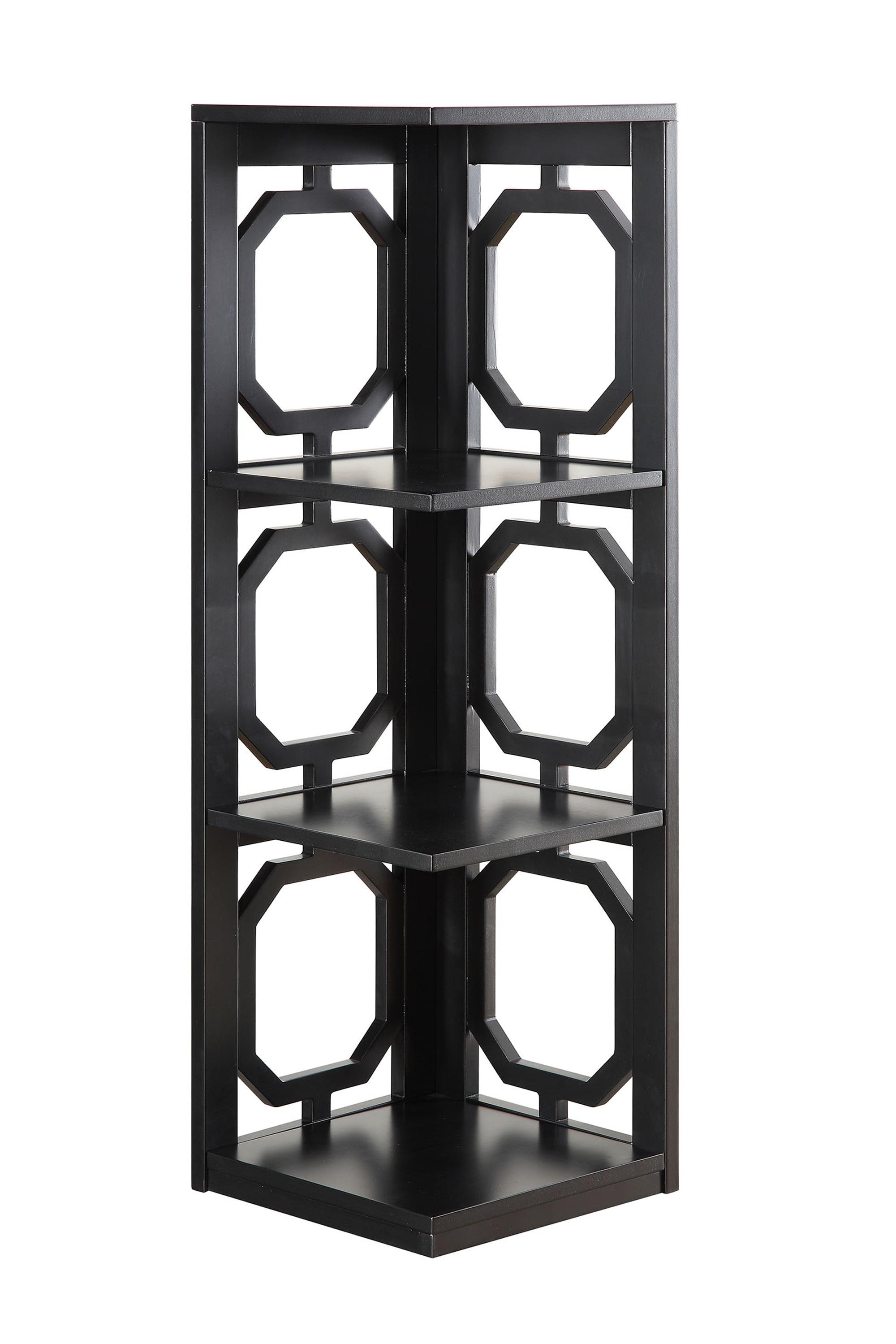 Omega 3 Tier Corner Bookcase Black Walmart