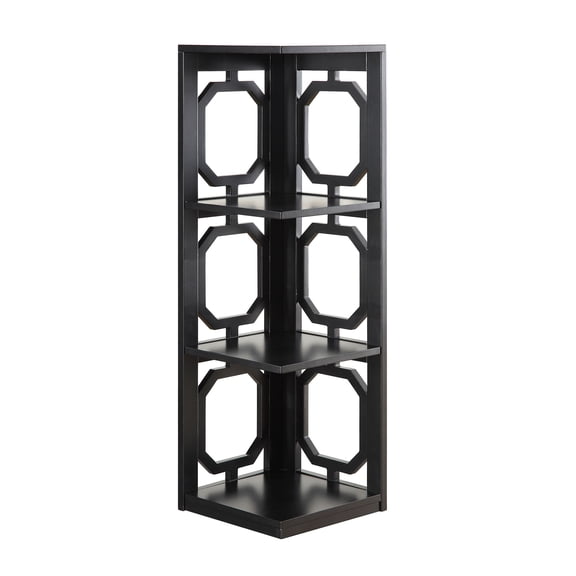 Omega 3 Tier Corner Bookcase, Black