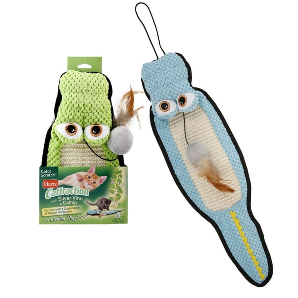 Hartz Cattraction Gator Scratch Cat Toy with Silver Vine and
