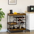 thumbnail image 2 of HOMCOM Rolling Kitchen Cart Industrial Utility Trolley with Handles Brown, 2 of 10