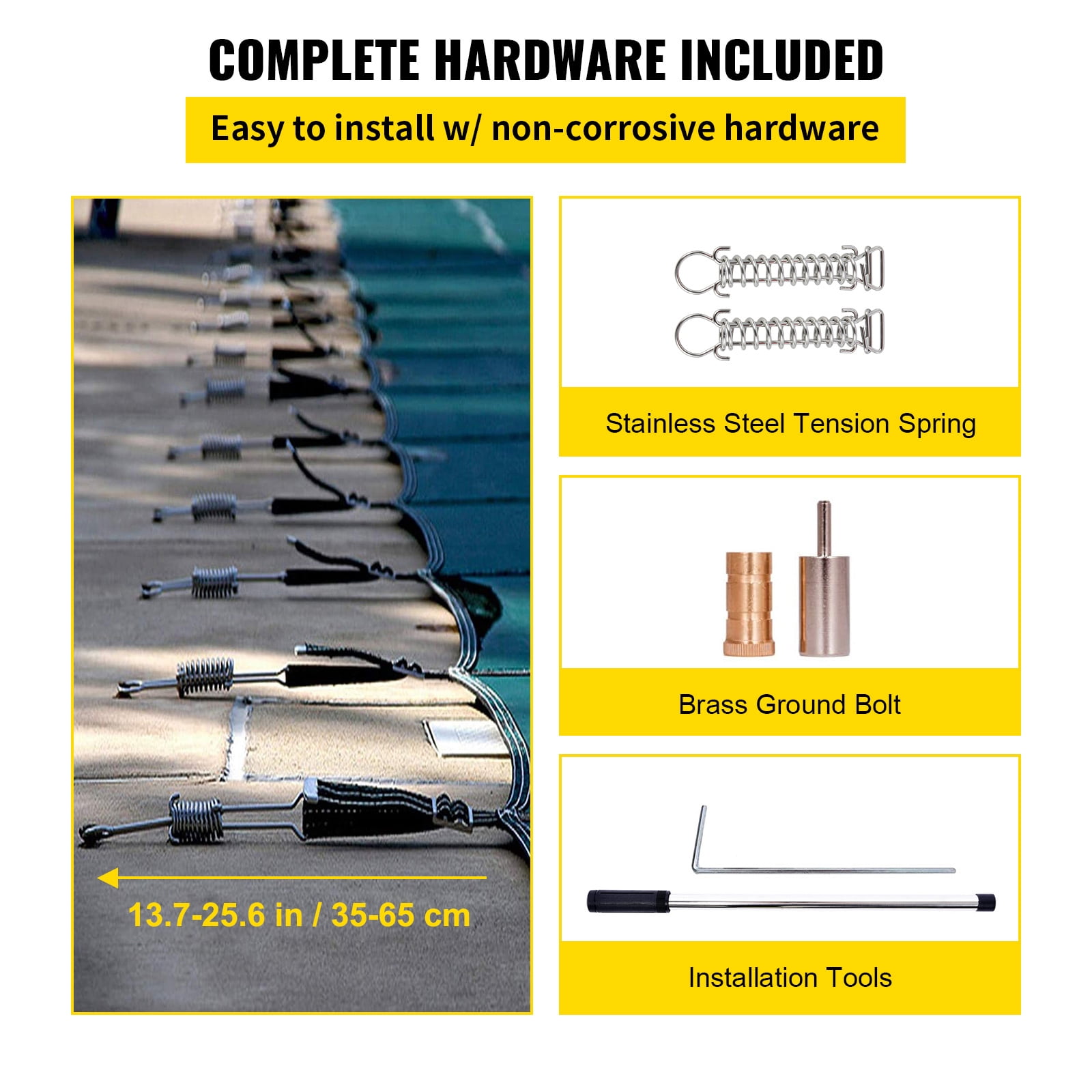 KFFKFF Pool Safety Cover Rectangle Inground Pool Cover 20x40ft Safety Pool Cover