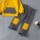 thumbnail image 4 of Gibobby Conjunto de ropa con capucha para niños Sudadera con capucha de algodón a rayas de otoño para bebés recién nacidos, pantalones largos de manga larga(Amarillo,0-6 Meses), 4 of 5