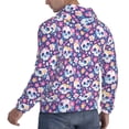 thumbnail image 6 of Daiia blue flower Skull colorful for Men's Fashion Hoodies & Sweatshirts with Kangaroo Pocket Hooded Sweatshirt Breathable & Moisture Wicking-Medium, 6 of 7