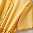 thumbnail image 3 of Dvprdro Collared Short Sleeve Cotton Linen Midi Dress for Women Slim Fit A Line Summer Office Solid, 3 of 5
