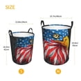 thumbnail image 3 of Balery Eagle Head With American Flag Cesta de ropa redonda con asas, impermeable, independiente, para ropa, juguetes, dormitorio y familia-Small, 3 of 6