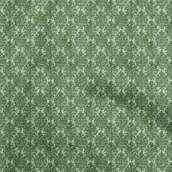 oneOone Cotton Cambric Green Fabric Asian Dabu Print Diy Clothing Quilting Fabric Print Fabric By Yard 56 Inch Wide
