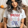 thumbnail image 2 of Patriotic Graphic T-Shirt, USA Est. 1776, Short Sleeve Crewneck Tee, Light Pink, Size 5XL, 2 of 6