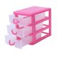 thumbnail image 5 of 2X Mini Caja de Almacenamiento de Plástico Tipo Cajón Translúcido (Rosa Rojo 3 ), 5 of 5