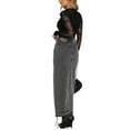 thumbnail image 5 of Women Denim Maxi Skirt Casual High Waisted Solid Split Long Jean Skirt Fashion Retro Streetwear, 5 of 6
