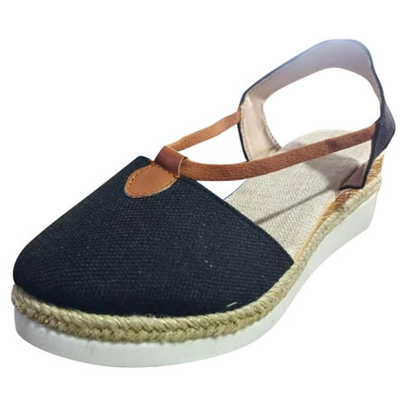 

2024 Sandals for Women Summer Ladies Shoes Closed Toe Soft Wide Fit Sandal Platform Wedge Heel Closed Toe Sandals Thick Bottom Fish Mouth Sandals with Arch Support Walk Sandals Casual Sandals