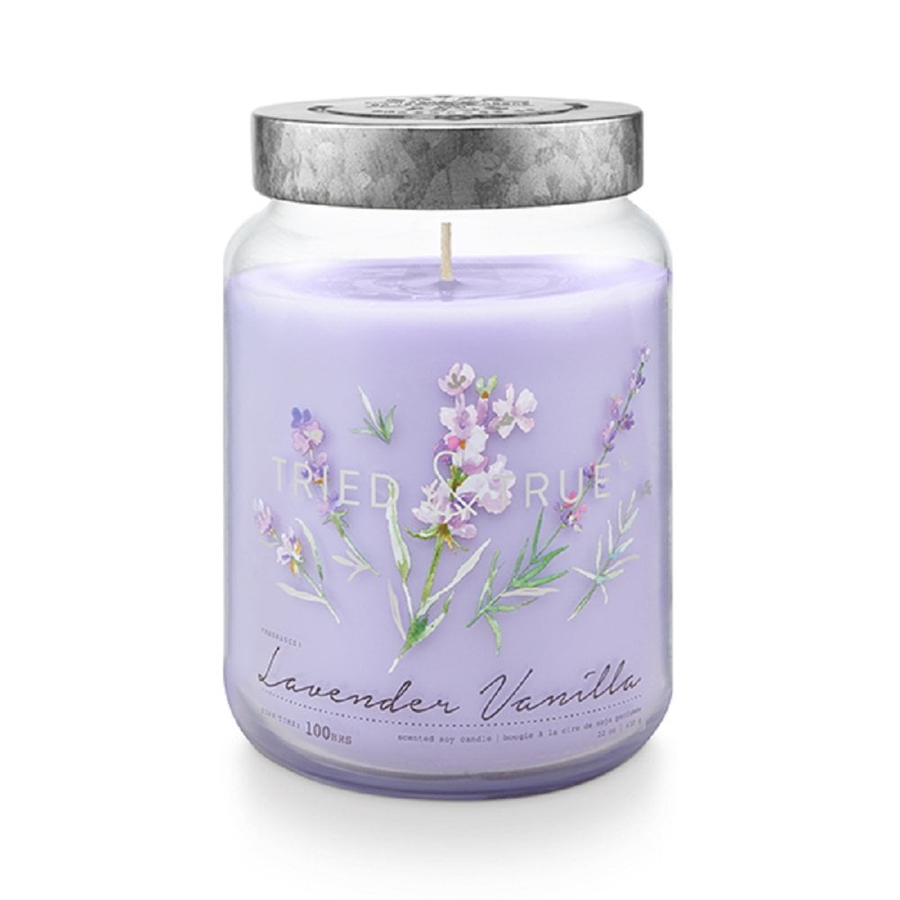 fresh lavender and vanilla amethyst infused candle Sleep