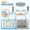 thumbnail image 4 of GYZJ Swivel Shower Chair with Coldproof Seat & Back Cushion, Senior Shower Stool 5 Levels Adjustable Height 31"-35", Support Up to 400Lbs, 4 of 8