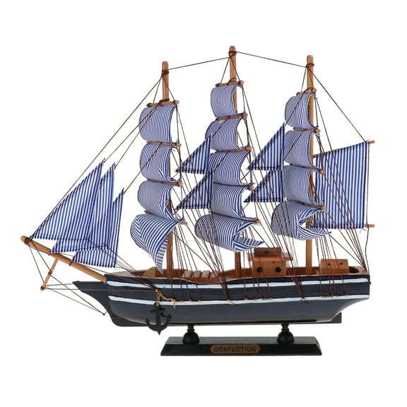 Vintage Wooden Sailboat Home Nautical Decor Mediterranean Pirate Ship #2
