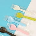 thumbnail image 3 of Firefly Hope 100pcs Heavy Duty Disposable Sporks, Individually Wrapped Plastic Silverware | Durable Disposable Utensils for Parties, Weddings, Birthdays & Gatherings-Pink, 3 of 5