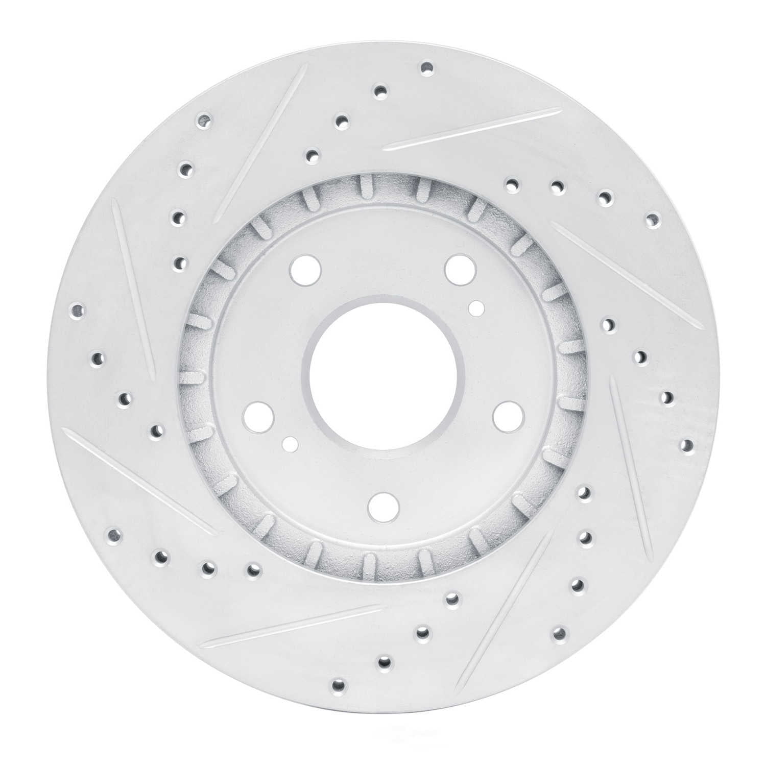 Dynamic Friction Company 631-58005R DFC Brake Rotor - Drilled And Slotted - Silver
