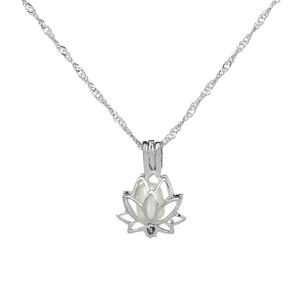Collar para mujer, joyería para mujer, elegante collar de flores, collar con colgante luminoso de flor de yoga, collar para mujer