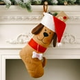 thumbnail image 3 of Hvmvliv Cute Christmas Stocking Gifts Bag Plush Large Size Dog Doggie Shaped Xmas Stockings for Holiday Decoration Brown, 3 of 6