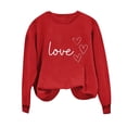 thumbnail image 4 of Sudadera Penkiiy Valentine para mujer: lindas camisetas del día de San Valentín Love Heart Graphic Print Suéter de manga larga Tops S Red, 4 of 5