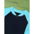 thumbnail image 6 of vastwit Kids Boys Girls Short Sleeve One Piece Wetsuit Swimsuit Zip-up Bathing Suit Rash Guard Swimwear Navy Blue&Sky Blue 4, 6 of 7