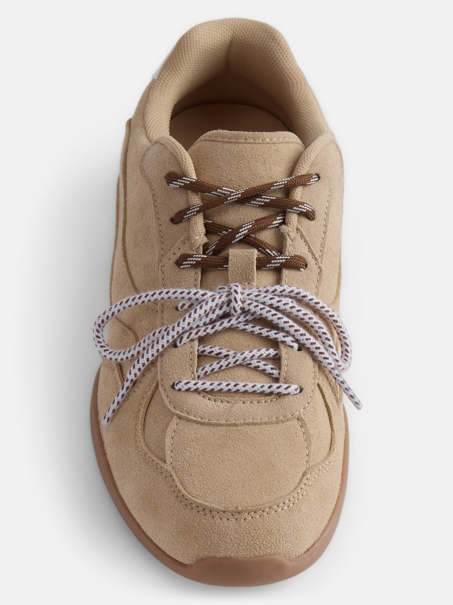 No Boundaries Women's Faux Suede Double Lace Sneakers