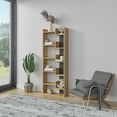 thumbnail image 3 of Ada Home Decor Bonaparte Multiple Tier Open Shelf Modern Bookcase, Oak/Anthracite, 3 of 7