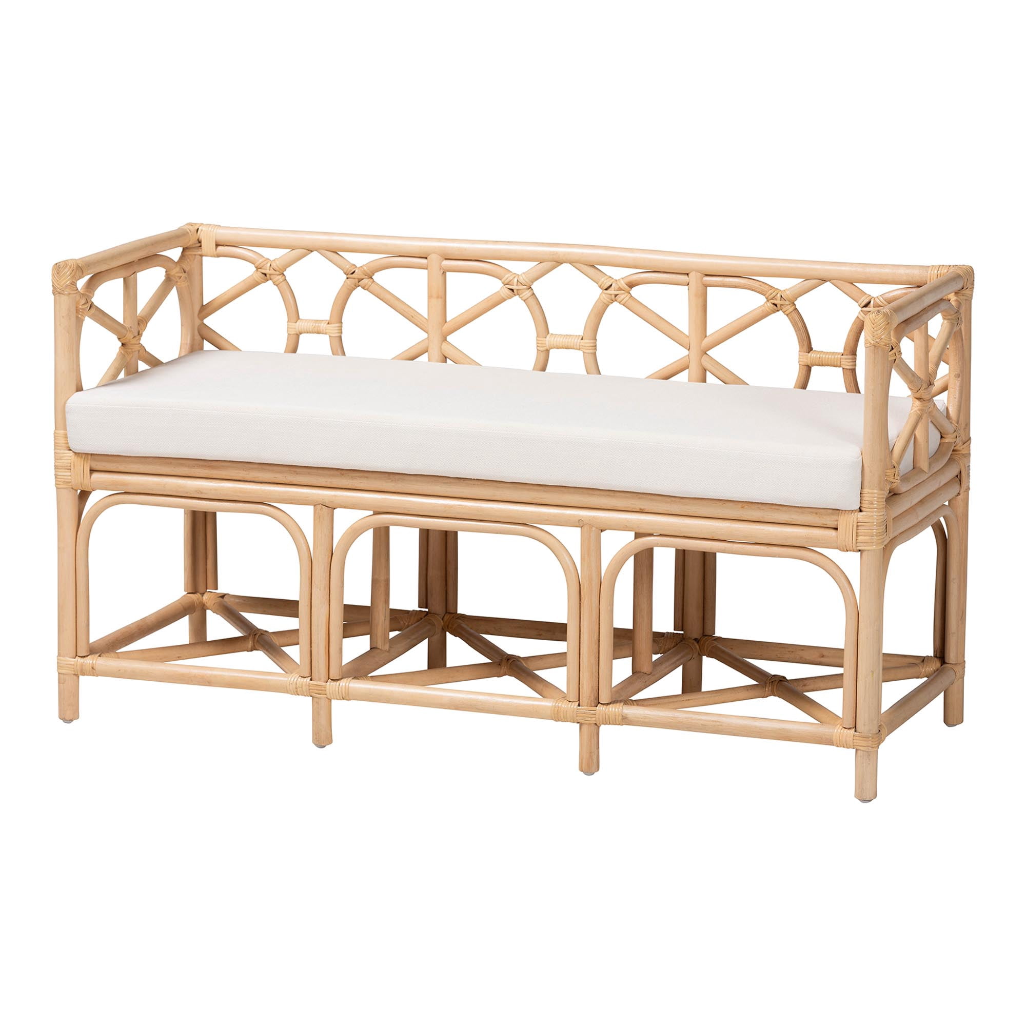 bali & pari Theo Boho Bench, Natural Rattan