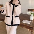 thumbnail image 4 of Pijamas de franela de otoño e invierno para mujer, manga larga, grueso, cálido, polar coral, conjunto de ropa para el hogar con forma de oso de galleta, 4 of 4