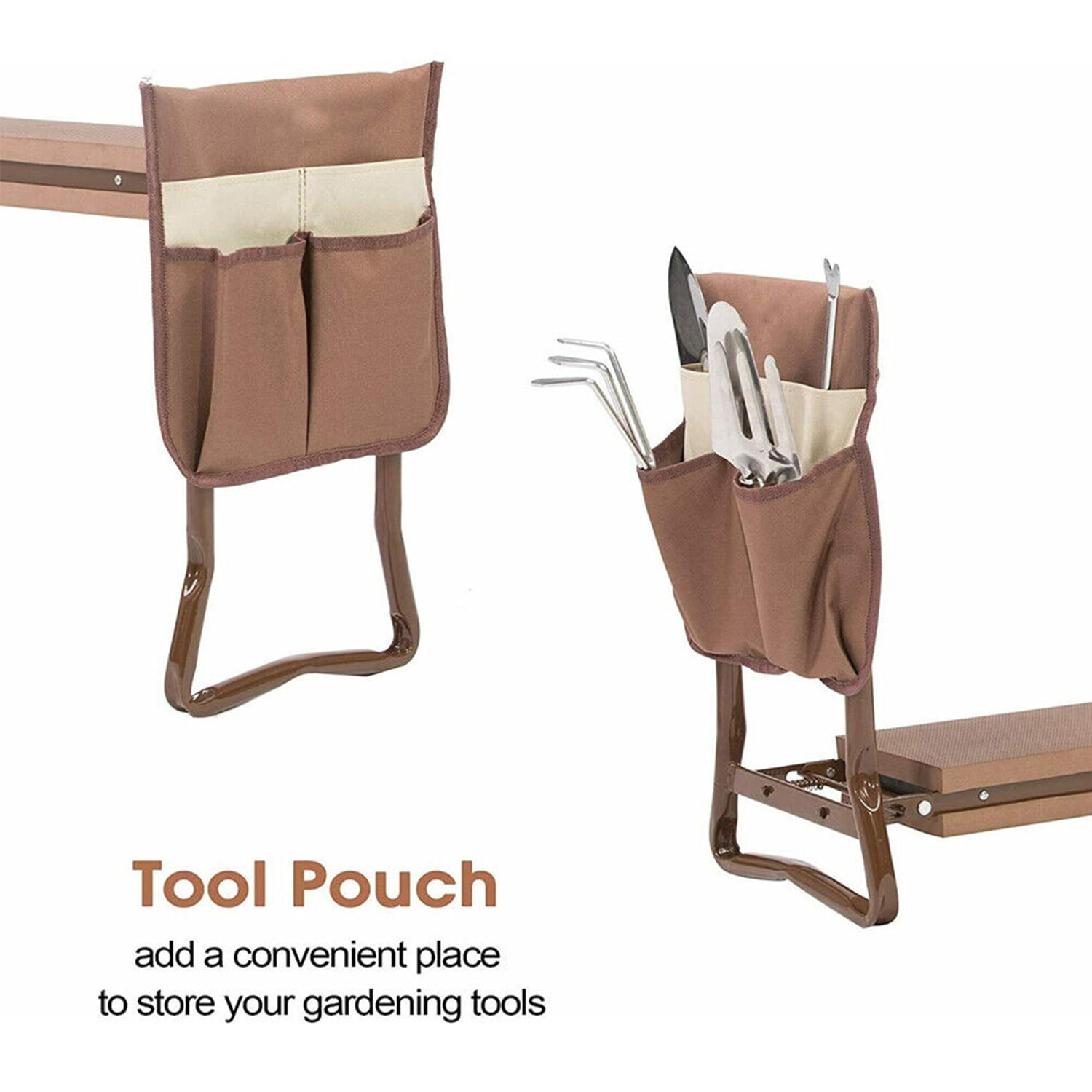 Multifunctional Kneeler & Gardening Stool Heavy Duty Garden Kneeler Seat and Bench with 2 Tool Pouches & 1 Gloves