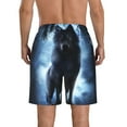thumbnail image 3 of Kdxio Night Scene of Wolves Pattern Mens Casual Shorts - Drawstring Summer Beach Sports Shorts for Men, 3 of 9