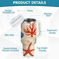 thumbnail image 2 of Yayeee 40oz Double-Wall Insulated Stainless Steel Tumbler with Handle Bottle, Blue Starfish, 2 of 8