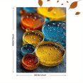 thumbnail image 3 of Yellow Blue Abstract Oil Water Macro Canvas Art, Modern Artwork for Home Office Wall Decor, 3 of 8
