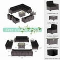 thumbnail image 6 of ALAULM Patio Conversation Set, 13 Piece Weave Rattan Outdoor Conversation Sets with Gas Fire Pit Table, Black, 6 of 6