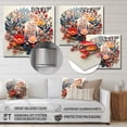 thumbnail image 4 of Designart "Floral Wreath in Beige and Orange IV" Floral Metal Art Print, 4 of 5