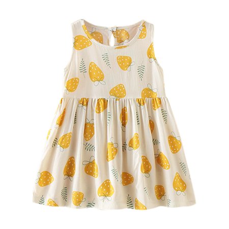 

Little Girl Dress Kids Baby Girls Sleeveless Floral Print Princess Dresses Toddler Summer Cool Cute