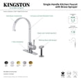 thumbnail image 4 of Kingston Brass LS8713DLBS Concord Single-Handle Kitchen Faucet with Brass Side Sprayer, Brushed Brass, 4 of 4