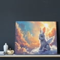 thumbnail image 3 of Fuzoiu Sunshine Colorful Cloud Rabbit Print Canvas Wall Art for Bathrooms,Wall Decor for Bedroom,Framed Artwork for Wall,Modern Wall Decorations Prints Picture for Kitchen Home, 3 of 6