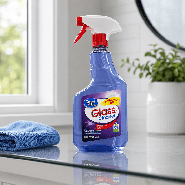Great Value Glass Cleaner, 32 Fl oz, Effective for Clean and Clear