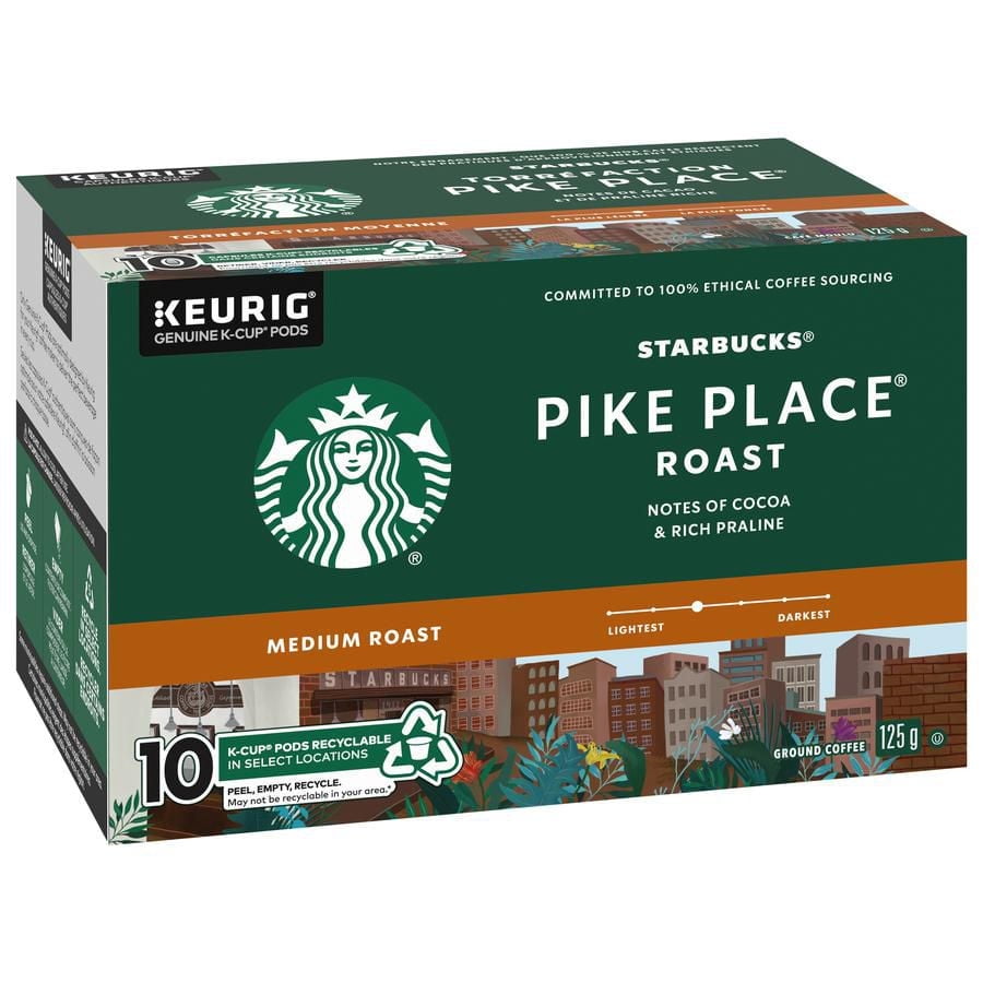 STARBUCKS® Pike Place® Roast Medium Roast Ground Coffee K-Cup® Pods 10 ct Box, 10 EA