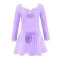 thumbnail image 4 of Gyratedream Toddler Girls Ballet Leotards with Skirt Long Sleeve Dance Dress Kids Gymnastic Ballerina Outfit Dress, 4 of 6