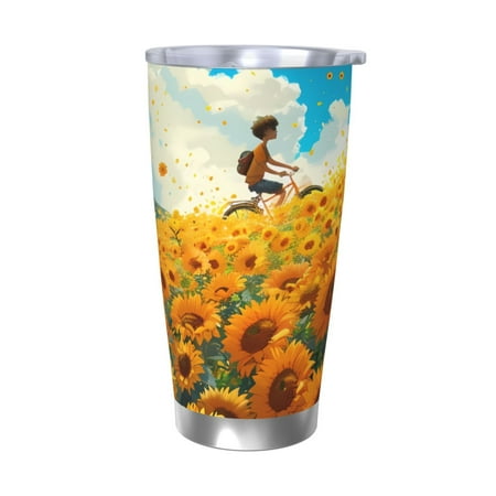 

Matuu Clear Sky Sunflower for 20oz Durable Thermal Cups Keep Drinks Cold and Hot Insulated Car Mug with Lid-Without Straw