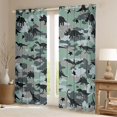 thumbnail image 2 of Feelyou Camo Green Star Dinosaur Silhouette Blackout Curtains Set of 2 (52x84 Each) for Boys Girls, Prehistoric Wildlife Window Curtains, Green, 2 of 6