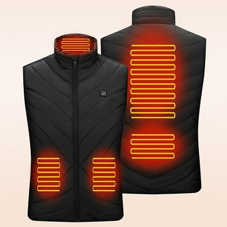 guisaled Camo Heated Vest for Men Big and Tall USB Electric Heated Vest Heated Jacket Winter Vest for Outdoor Hunting Camping Skiing Winter Savings Clearance