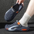 thumbnail image 2 of Men's Close Toe Platform Sandals Wide Width Breathable Slip on Clogs Lightweight Non Slip Garden Work Shoes Gray Size 8, 2 of 7