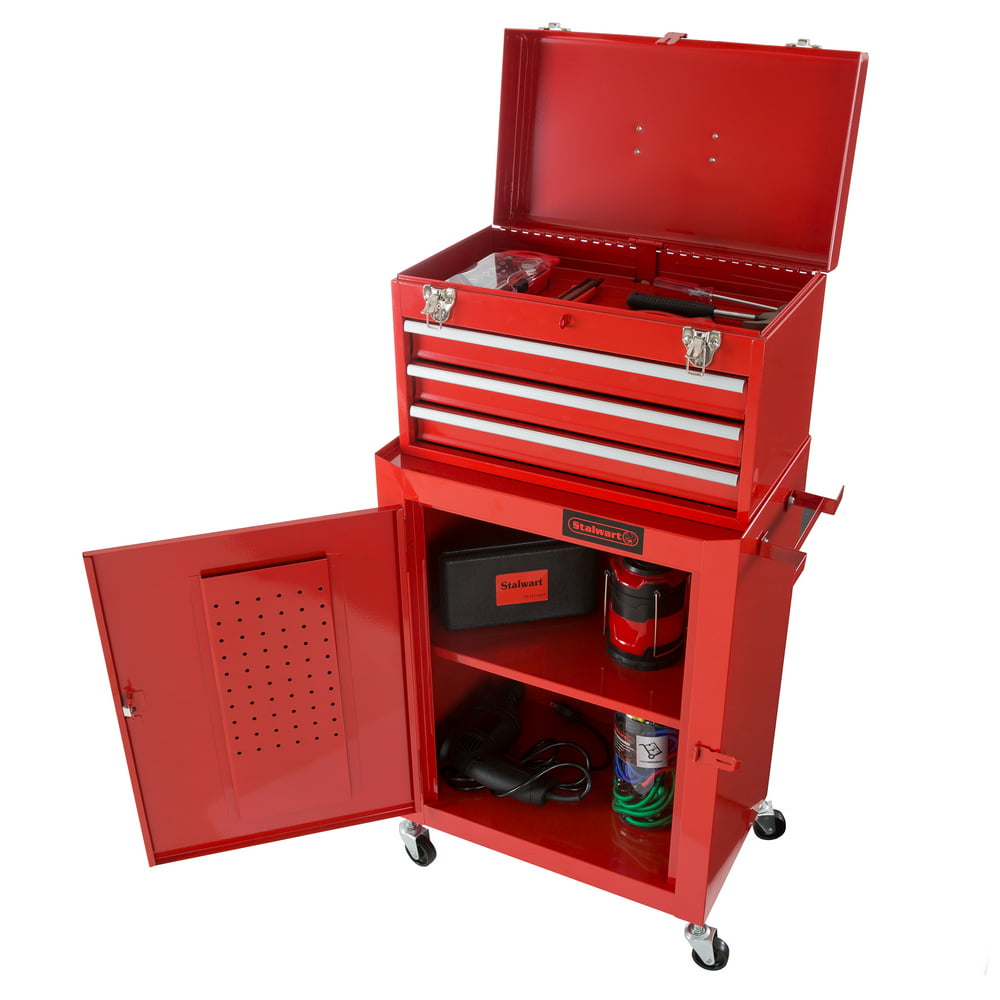 Rolling Tool Box Cabinet 3 Drawer Portable Storage Chest Tools And ...