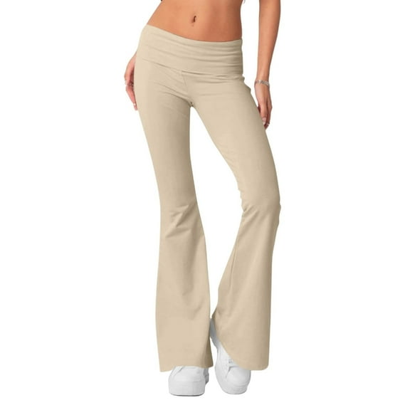 Wide Leg Sweatpants for Women Fold Over Low Rise Yoga Lounge Pants Low Rise Sweatpants
