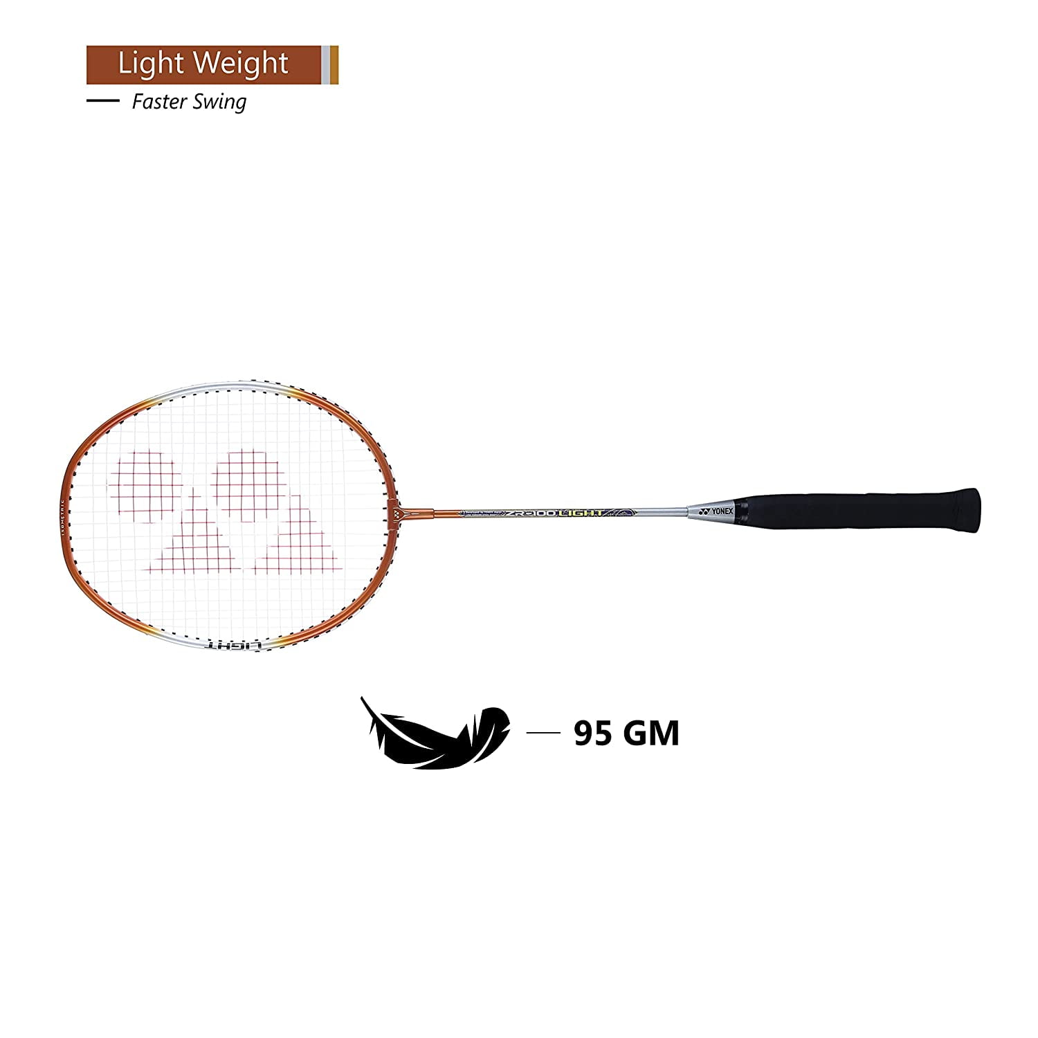 Yonex ZR 100 Light Aluminium Badminton Racquet with Full Cover, Set of 2 Orange