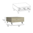 thumbnail image 6 of DUOSONG Coffee Table, Four Legs, One Drawer , Light Pine Beige Particle Board Furniture Primary Living Space Tables, 6 of 6